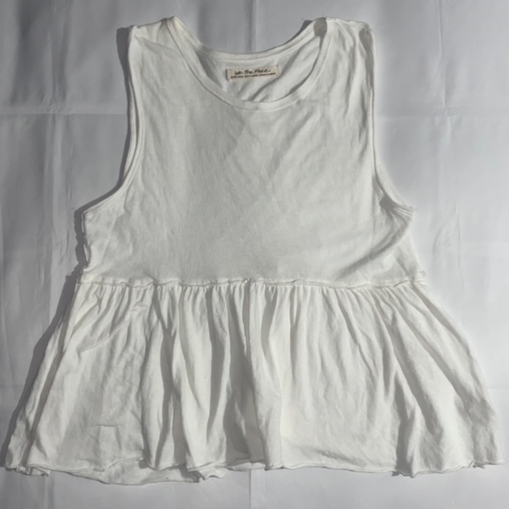We The Free Sleeveless Flowy White Tank Top